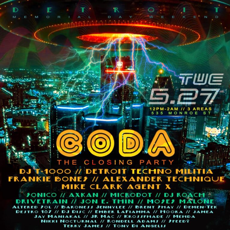 Mike “Agent X” Clark Joins Massive Lineup for CODA: Detroit’s Memorial Day Closing Party