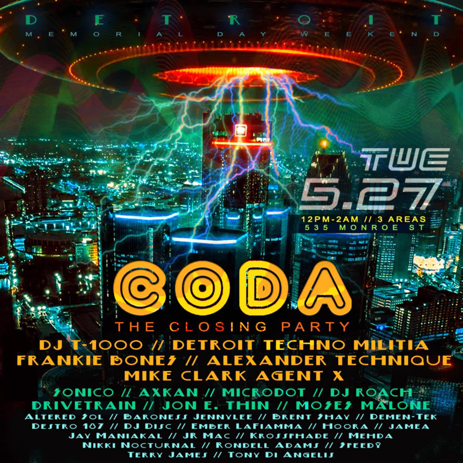 Mike “Agent X” Clark Joins Massive Lineup for CODA: Detroit’s Memorial Day Closing Party