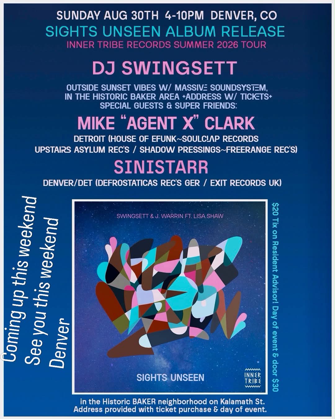 Catch Mike “Agent X” Clark in Denver for the Sights Unseen Album Release